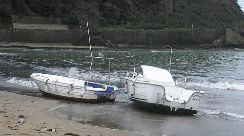 panorama náutico, barcos abandonados