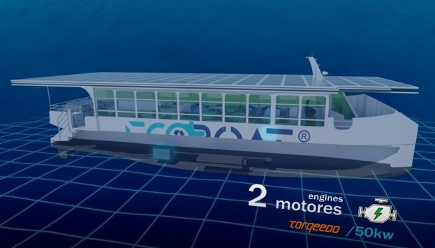 catamarano con fotovoltaico