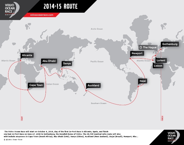 mapa Volvo Ocean Race, panorama náutico